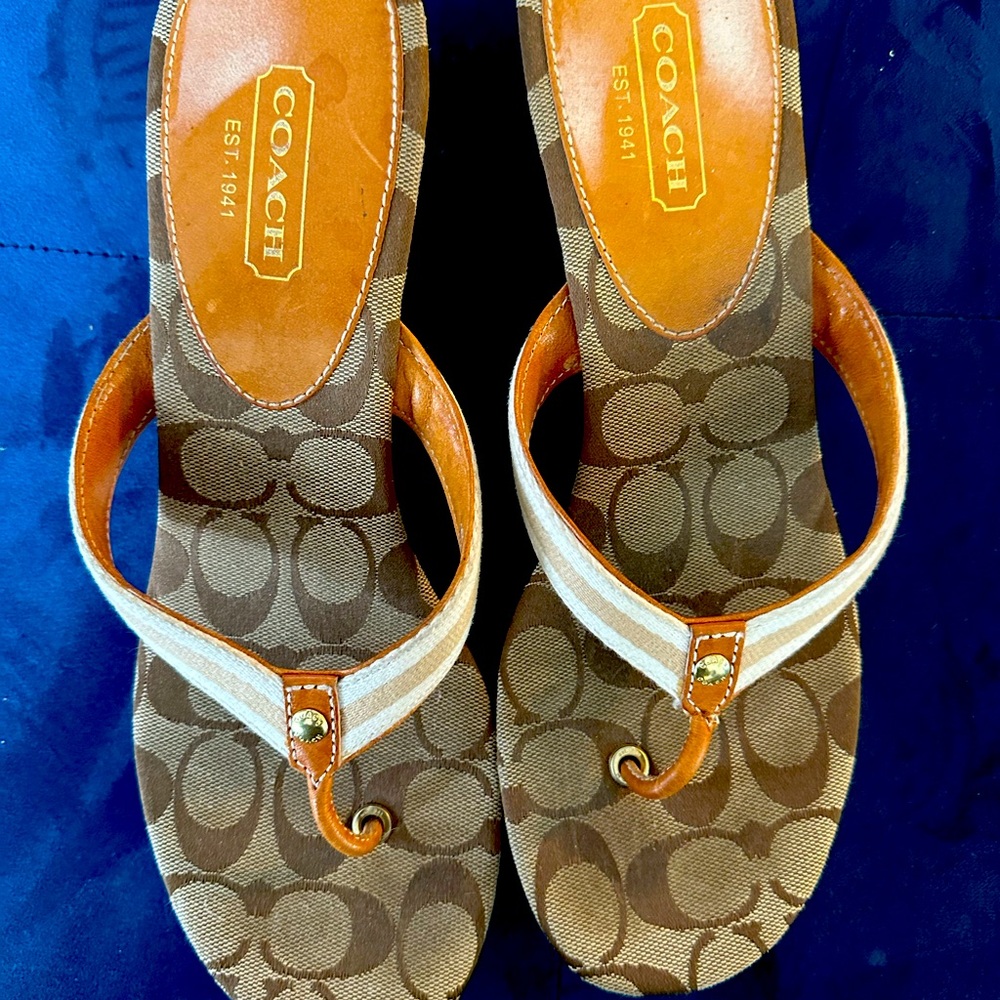 Coach Wedge Flip Flop Sandles Size 11